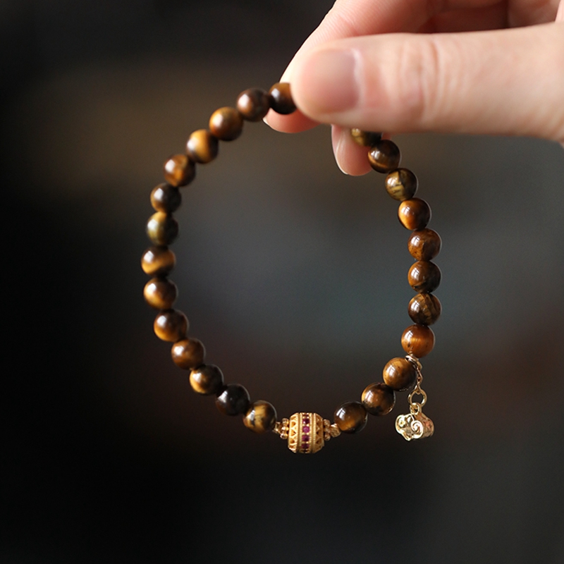 Chinese-Style Retro Bracelet for Women - Elastic Rope Wristband, National Wind Design, Spring Summer Fashion Accessory