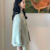 Chinese-Style Reversible Cashmere Short Coat & Woolen Skirt Two-Piece Set for Women - Autumn Winter Fashion 2023