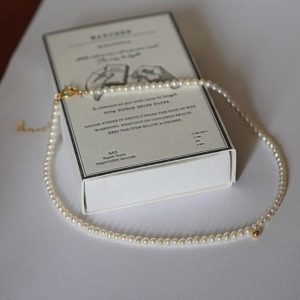 Choker Natural Pearl Small Bead Vintage Necklace for Women, Elegant Y2K Inspired Jewelry