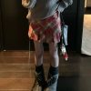 Christmas & New Year Red Plaid Pleated Short Skirt - Women's British College Style 90s Aesthetic Fashion