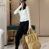 Chunky Chain Tote Bag for Women - European Style Winter Wool Casual Handheld Large Bag - Versatile Fashion Accessory