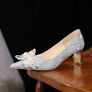 Chunky Heel Wedding Shoes with French Crystals - Stunning High Heels for Brides, Two-in-One Design for Comfort and Daily Wear