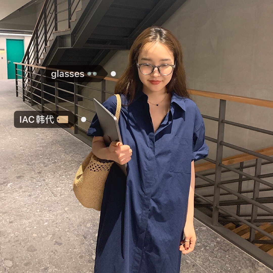 Classic Full-Frame Glasses in Water Gray Camel with Small Rounded Corner Design - Korean Style Face Shape Correction