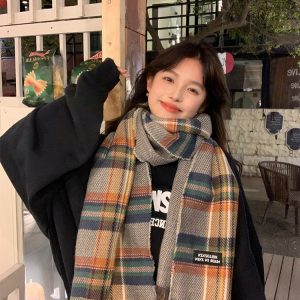 Classic Plaid Scarf for Women - Thick Warm Shawl & Versatile Neck Warmer for Winter 2023, Cozy Layering Essential
