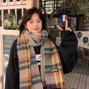 Classic Plaid Scarf for Women - Thick Warm Shawl & Versatile Neck Warmer for Winter 2023, Cozy Layering Essential
