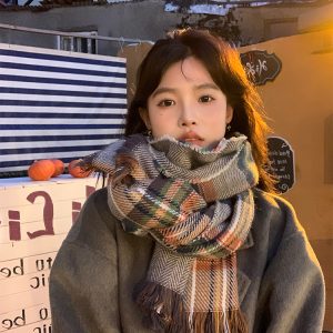 Classic Plaid Scarf for Women - Thick Warm Shawl & Versatile Neck Warmer for Winter 2023, Cozy Layering Essential