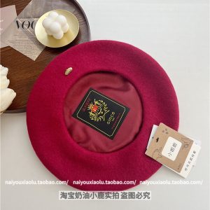Classic Wool Beret Hat for Women - 14 Colors, Metal Buckle, Retro Artistic Fashion for Autumn and Winter