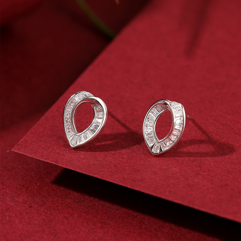Classy S925 Sterling Silver Geometric Earrings for Women - Unique Zircon Ear Accessories, Elegant Contemporary Style