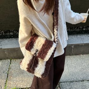 Coffee Truffle Autumn Winter Soft Crossbody Bag - Large Capacity Versatile Shoulder Bag for Everyday Style