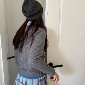 Color Block Knitted Cardigan - Soft Long Sleeve Fake Two-Piece Sweater for Autumn and Winter Fashion