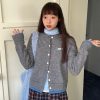 Color Block Knitted Cardigan - Soft Long Sleeve Fake Two-Piece Sweater for Autumn and Winter Fashion