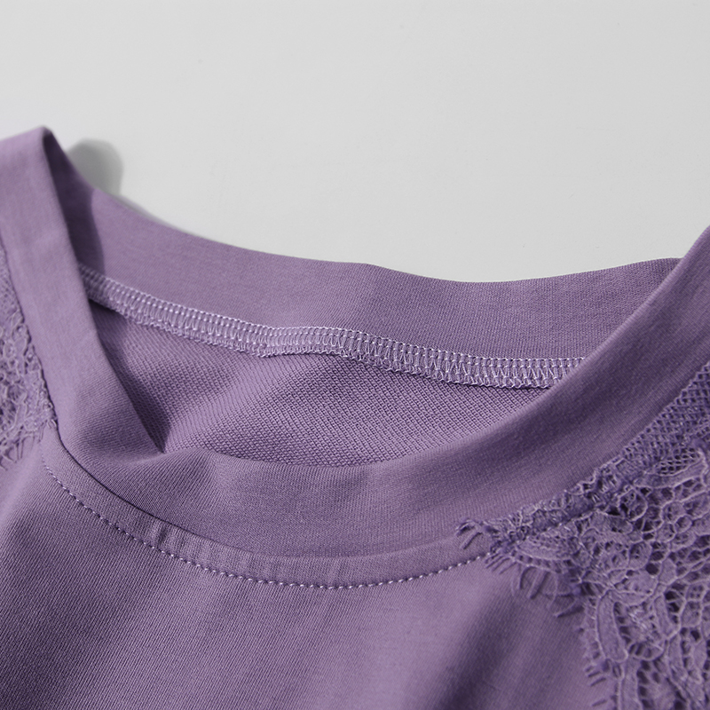 Color Block Lace Split Casual Dress - Round Neck Elastic Waist - Summer 2024 Fashion - European Style