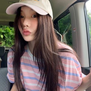 Color-Blocking Brim Baseball Cap with Embroidered Letters - Korean Style Dongdaemun Fashion Accessory