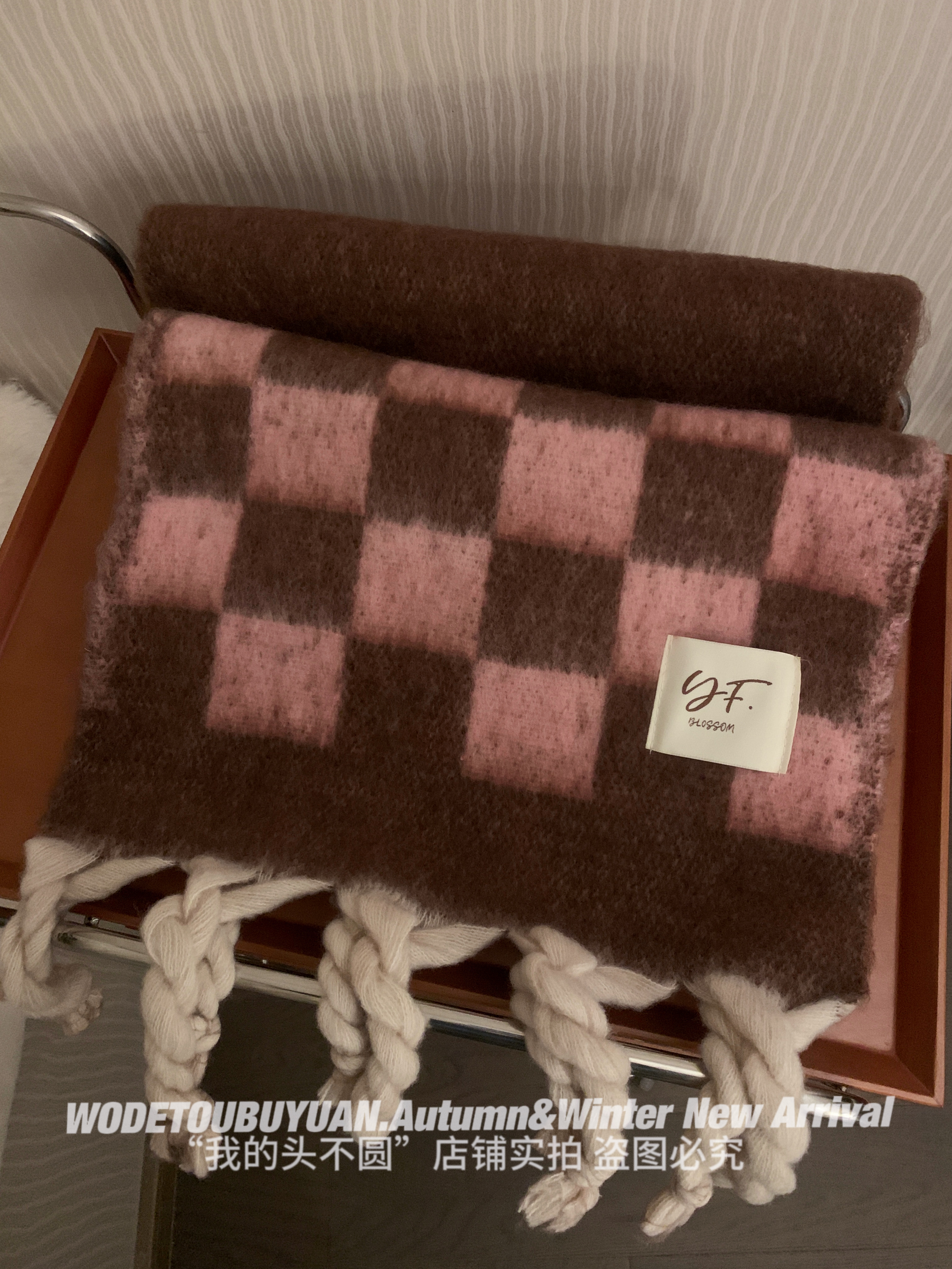 Color-Blocking Scarf - Soft Korean-Style Shawl, Thick Warm Long Versatile Neck Warmer for Cozy Winter Fashion
