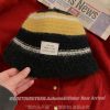 Color-Contrast Plush Knitted Bucket Beanie Hat for Women - Y2K Fisherman Style for Autumn/Winter 2024