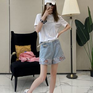Colorful Ethnic Embroidery Denim Shorts for Women - Stylish Summer Versatile Trendy Fashion, Perfect for Festival and Casual Wear