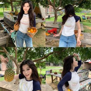 Colorful Fruit Print T-Shirt - Comfortable Snowflake Cotton, Three-Color Design, Fun Summer Style, Y2K Inspired Fashion