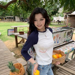 Colorful Fruit Print T-Shirt - Comfortable Snowflake Cotton, Three-Color Design, Fun Summer Style, Y2K Inspired Fashion