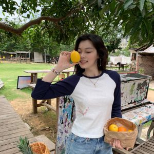 Colorful Fruit Print T-Shirt - Comfortable Snowflake Cotton, Three-Color Design, Fun Summer Style, Y2K Inspired Fashion