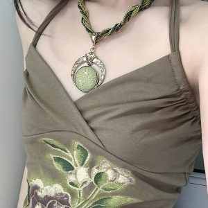 Colorful Summer Vintage Round Pendant Necklace for Women, Bohemian Multi-Layer Winding Neck Chain, Ethnic Style Choker Jewelry