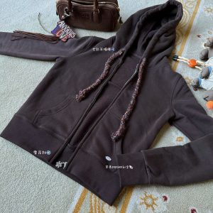 Colorful Two-Tone Fleece Sweatshirt Set with Exquisite Details - Trendy Casual Wear for a Sunny Vibe