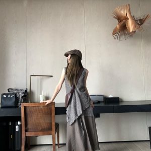 Cool Romantic Jacquard Spliced Top and Skirt Set for Women - 90s Inspired Artisan Style