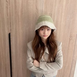 Cream Alpaca Wool Knitted Fisherman Hat - Handmade Winter Warm Korean Style Beanie