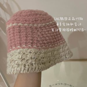 Cream Alpaca Wool Knitted Hat - Handmade Fisherman Style, Winter Warmth, Authentic Korean Fashion, Cozy Accessories for Cold Weather