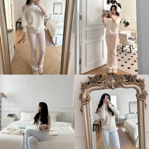 Cream Color Baby Pants | Plush 260g Fabric | Soft & Cozy Babywear | Perfect for 90s Y2K Style & Everyday Comfort