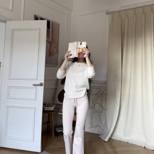 Cream Color Baby Pants | Plush 260g Fabric | Soft & Cozy Babywear | Perfect for 90s Y2K Style & Everyday Comfort