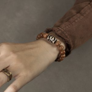 Curved Tail Flower Ethnic Style Retro Beads Bracelet, Trendy Cultural Wristband for Men and Women, Perfect for Boho and Festival Looks