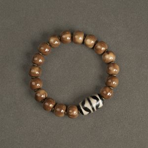 Curved Tail Flower Ethnic Style Retro Beads Bracelet, Trendy Cultural Wristband for Men and Women, Perfect for Boho and Festival Looks