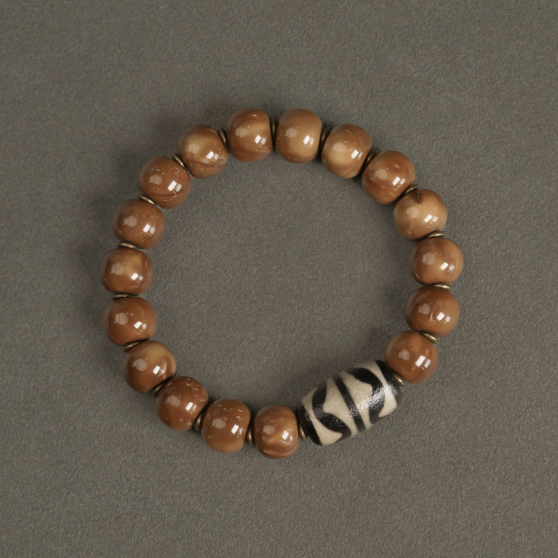 Curved Tail Flower Ethnic Style Retro Beads Bracelet, Trendy Cultural Wristband for Men and Women, Perfect for Boho and Festival Looks