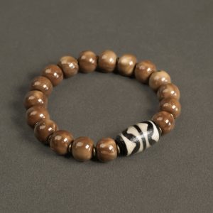 Curved Tail Flower Ethnic Style Retro Beads Bracelet, Trendy Cultural Wristband for Men and Women, Perfect for Boho and Festival Looks