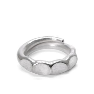 Curved Tail Flower Handmade Silver Ring - Vintage Ethnic Artistic Design for Men and Women, Perfect for Boho and Y2K Styles