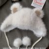 Cute Bear Plush Thick Ear Protection Hat for Women – Autumn & Winter 2023 Lei Feng Style, Cozy and Adorable