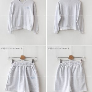 Cute Casual Violet Spring Pastel Light Purple Cotton Sweatshirt Set - Korean Style, Perfect for 90s and Y2K Fashion Lovers
