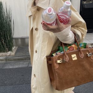 Cute Long Trench Coat in Banana Milk - Princess Diary Holiday Edition, Soft Fabric, Korean Style, Perfect for Stylish Layering