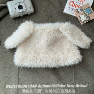 Cute Plush Bear Ear Hat for Women - Warm Big Head Lei Feng Style for Autumn & Winter, Adorable Cozy Accessory