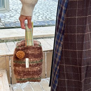 Cute Retro Woolen Makeup Bag - Portable Soft Storage Bag with Hand-held Design, Ideal for Travel and Daily Use