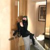 Deconstructed Art Vintage U-Neck Knit Sweater Top with Tie Design for Women - Perfect Winter Layering Piece