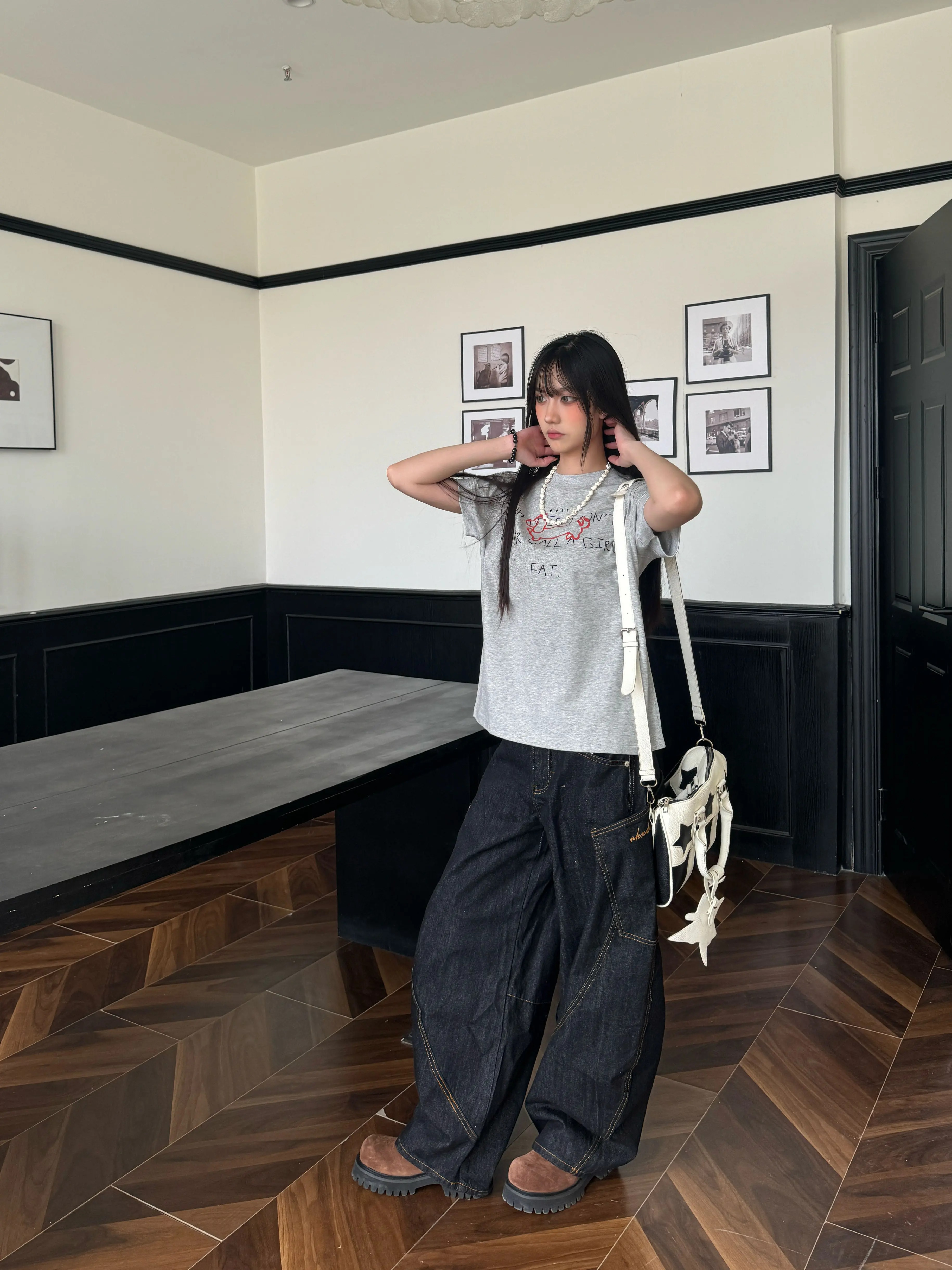 Deconstructed Multi-Pocket Wide-Leg Jeans for Men and Women - Versatile American Style Floor-Length Pants