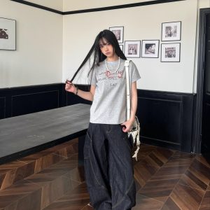 Deconstructed Multi-Pocket Wide-Leg Jeans for Men and Women - Versatile American Style Floor-Length Pants