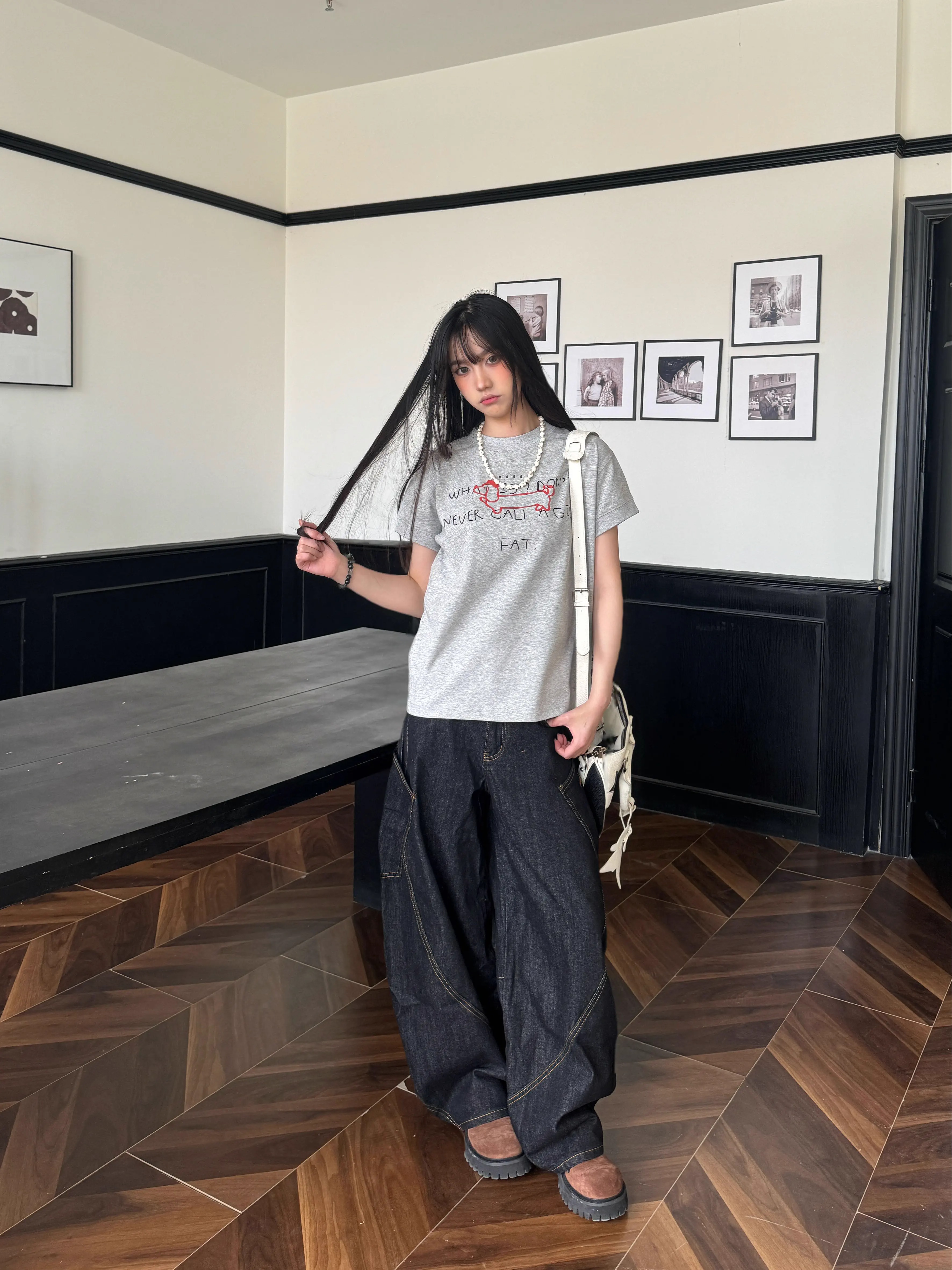 Deconstructed Multi-Pocket Wide-Leg Jeans for Men and Women - Versatile American Style Floor-Length Pants