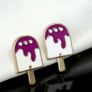 Delicate Gold-Plated Dripping Diamond Ice Cream Earrings - Fashionable Versatile Ear Accessories for Women