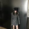 Delicate Sparkle Knit Jacket and Short Pants Set for Women - Vintage Evening Sky Fireflies Design, High-End Fashion