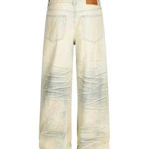 Distressed Ripped Jeans for Women - American High Street Style Straight Leg Pants