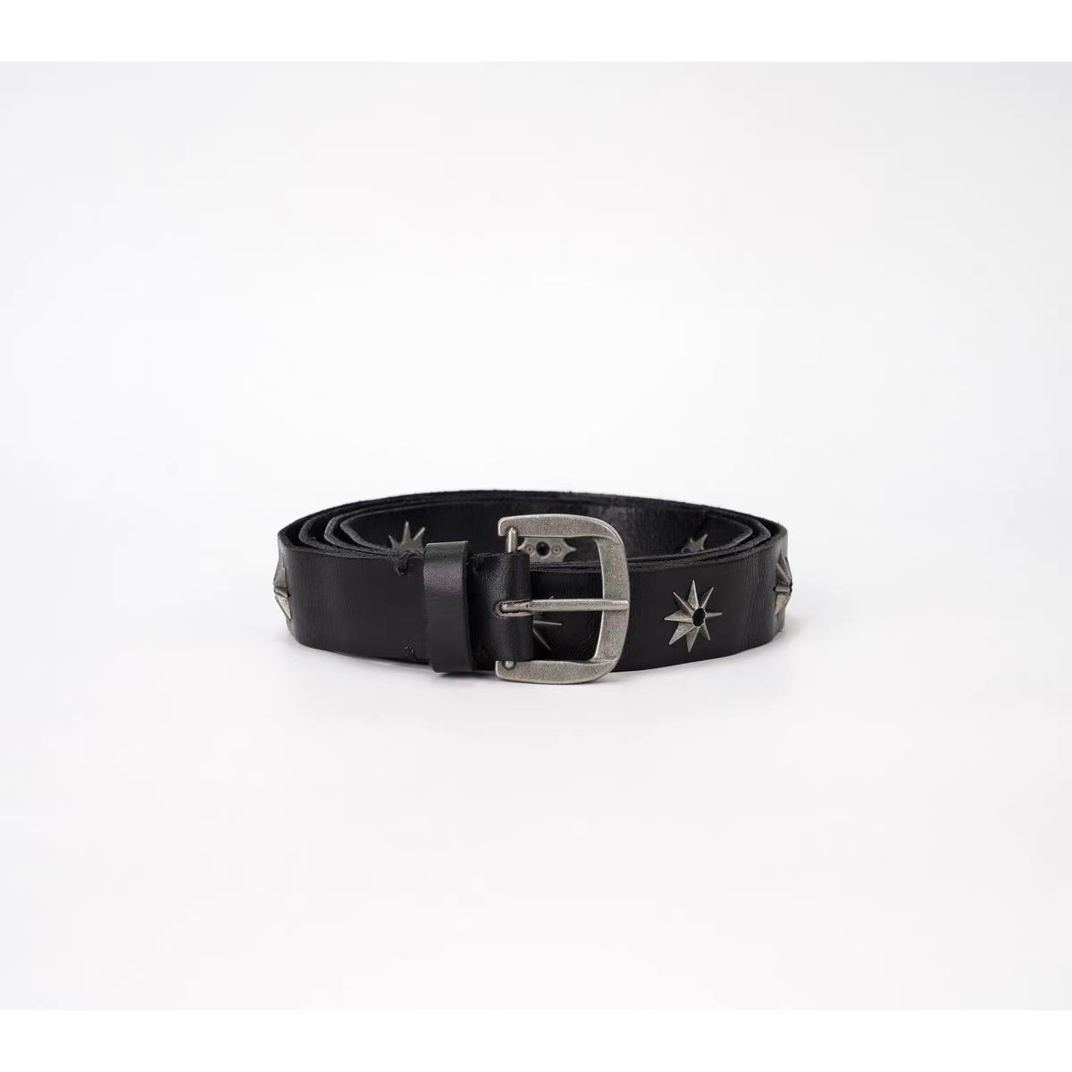 DIY Star Belt Black Retro Metal Unisex Narrow Vintage Belt for 90s and Y2K Style Fashion