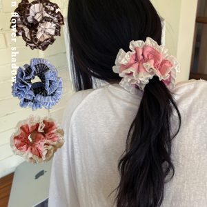 Double-Layer Lace Floral Hair Tie - Elegant Fresh Literary Hair Accessory for Stylish Updos and Ponytails