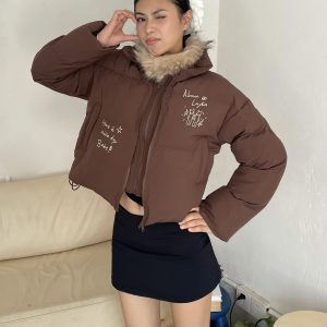 Double Zipper Short Cotton Jacket for Women - Spicy American-Style Warm Bread Coat with Niche Design